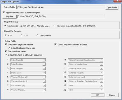 output file options